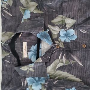 XLX Tommy Bahama floral silk camp shirt